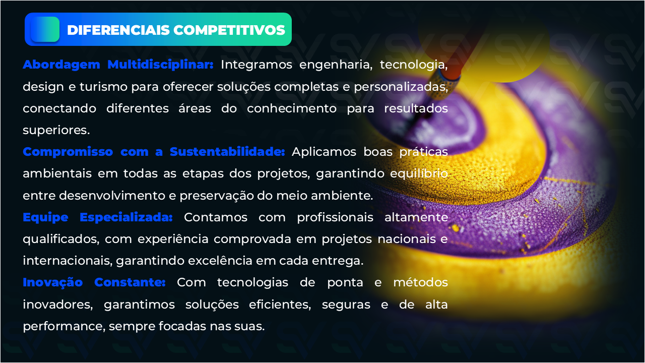 Diferenciais competitivos da SOSVOR: abordagem multidisciplinar, sustentabilidade, equipa especializada e inovação constante